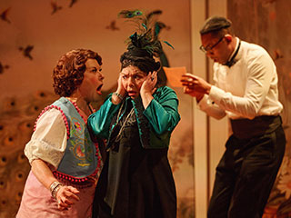 Glorious! Wendi Peters, Caroline Gruber and Matthew James Morrison. Photo Chris Davis